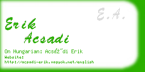 erik acsadi business card